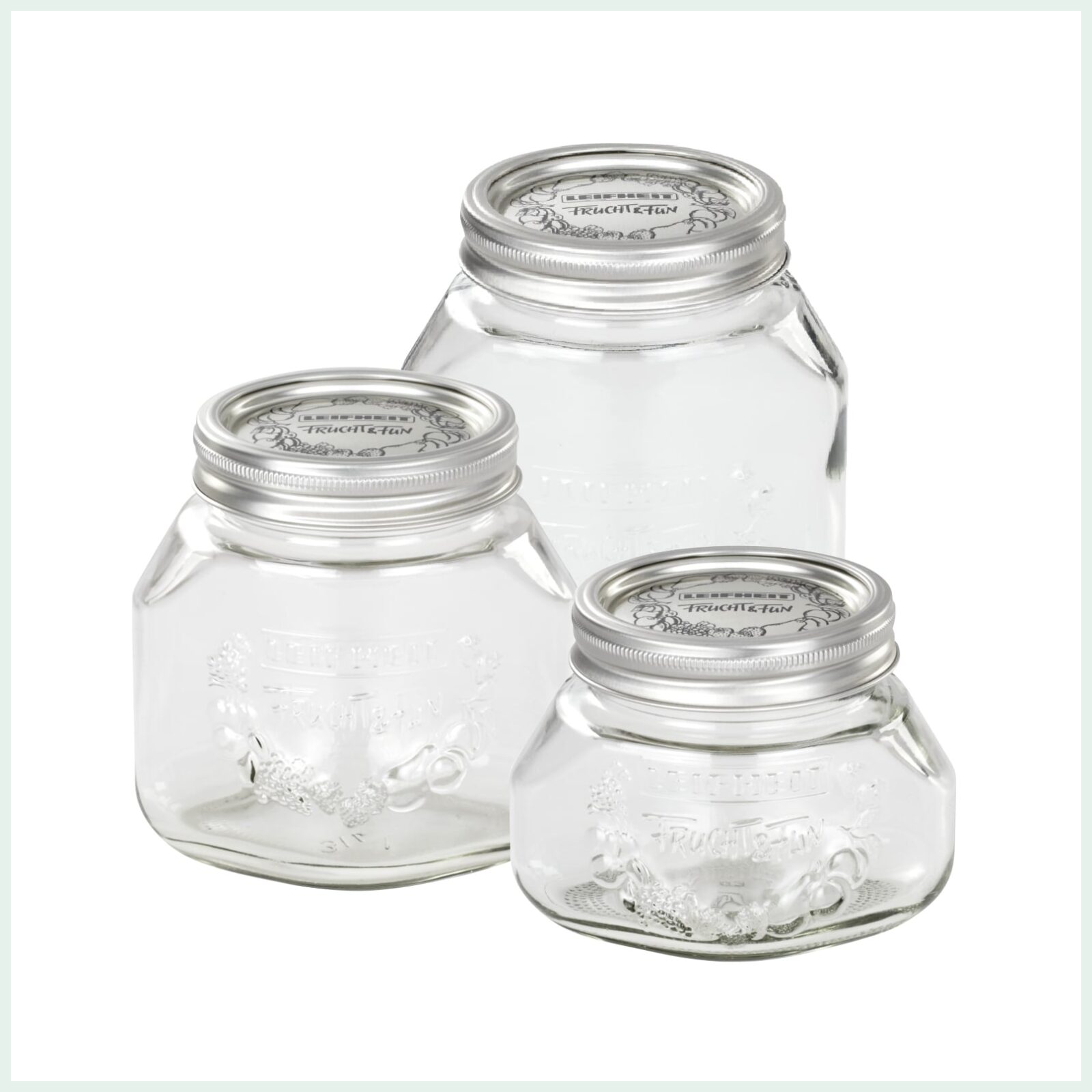 Leifheit Wide Mouth Preserve Jars for Jam Making and Canning