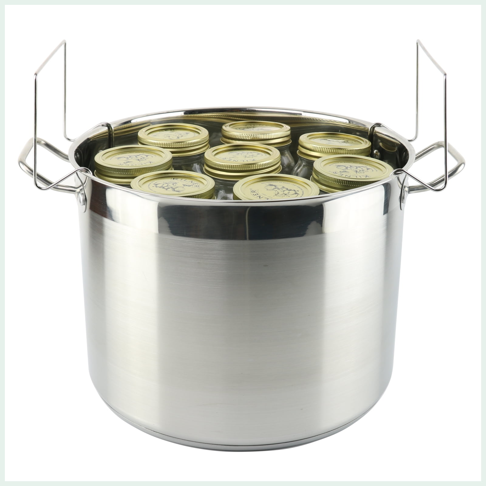 stainless steel water bath cannner with canner rack for 7 x 0.5L canning jars