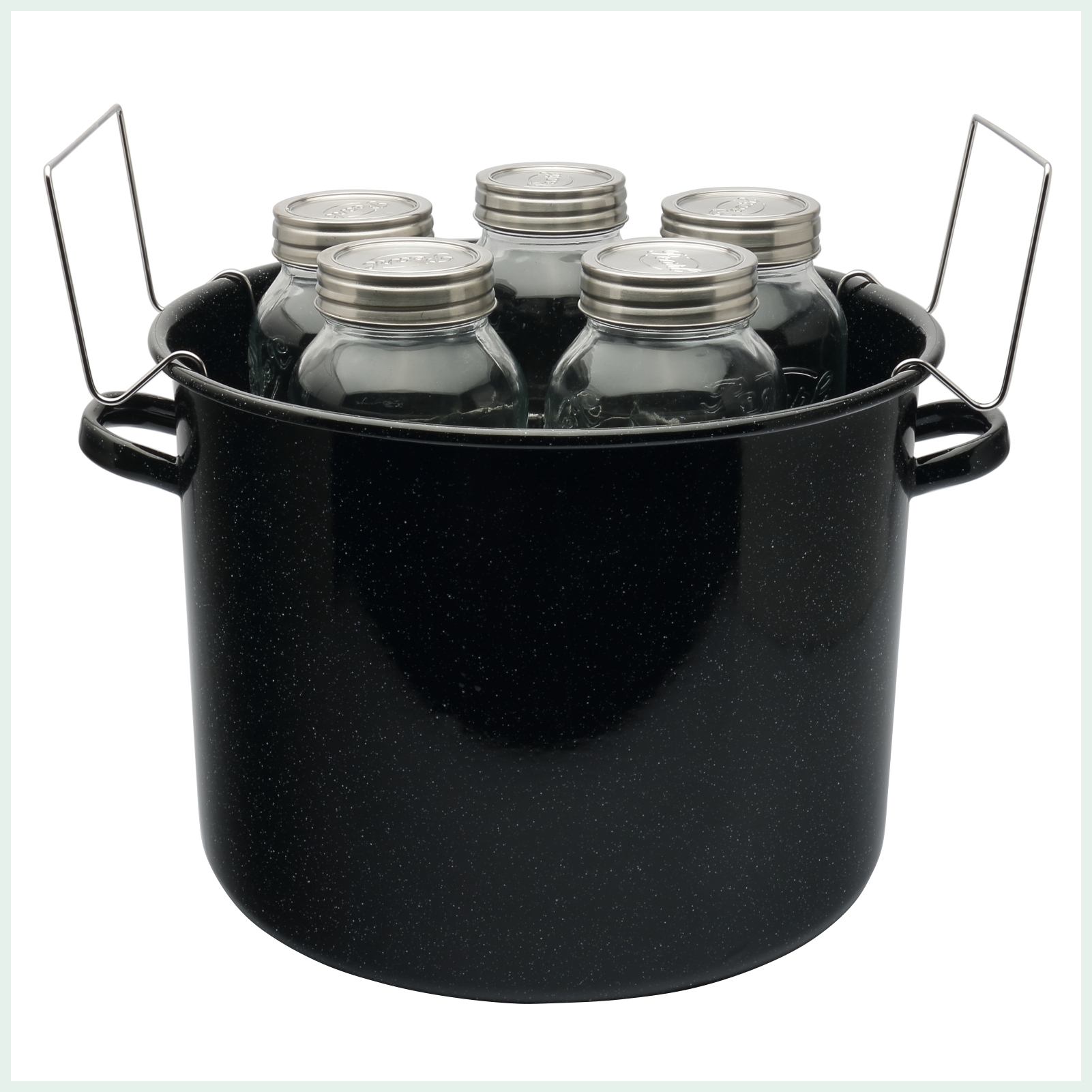 20 litre black enamel water bath canner with jar rack